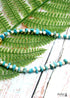 Boho Necklace, Blue Colorful Gold Shell